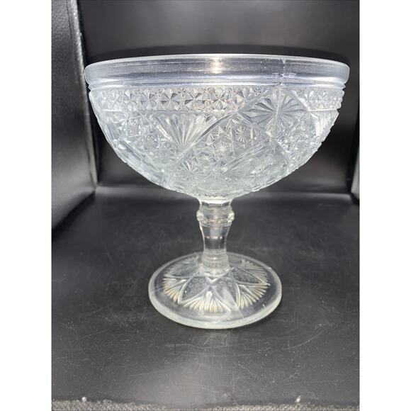 Vtg Depression Glass Classical Covered Pedestal Candy Dish Bowl Lidded **CHIP** - Picture 10 of 13